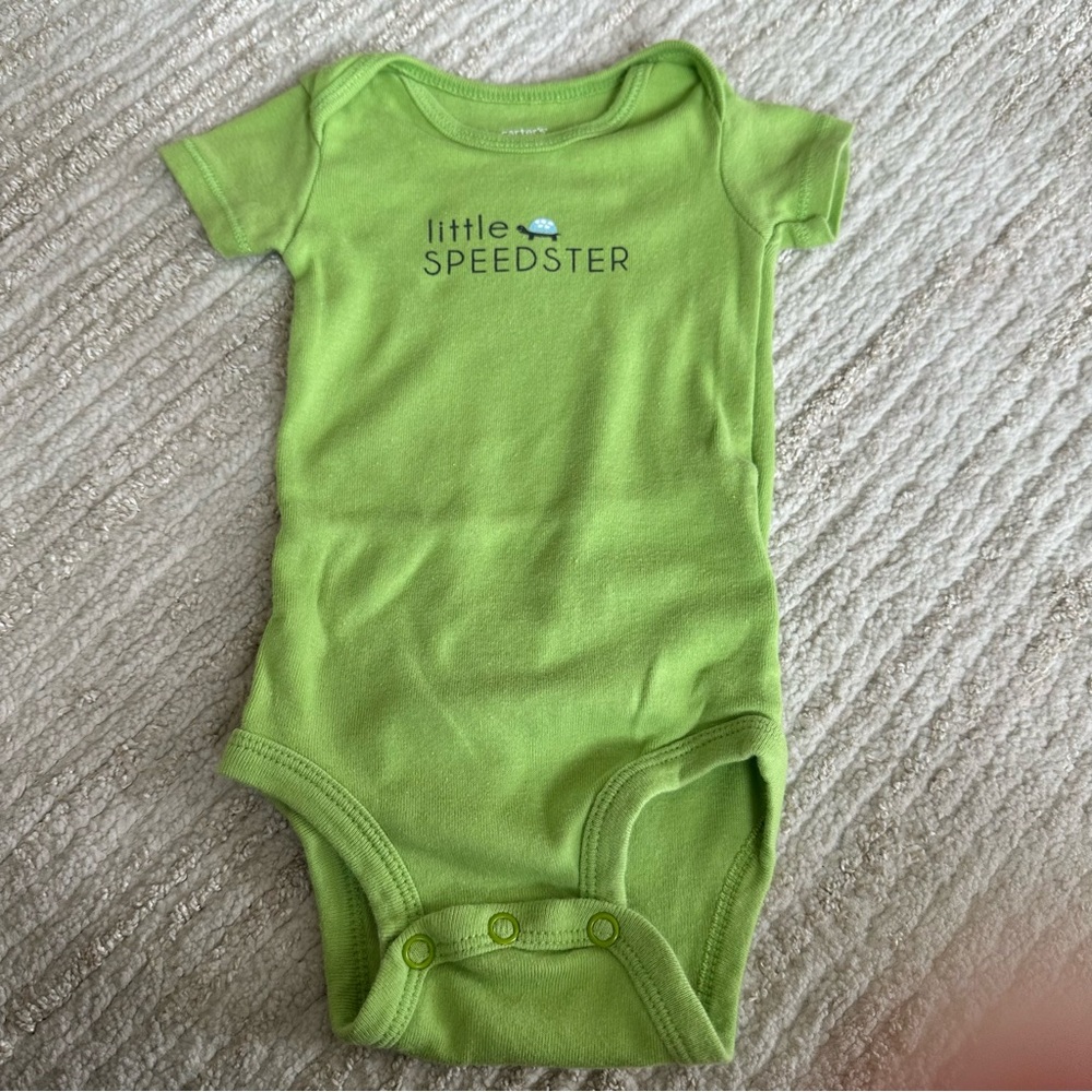 Carter's Green Short-Sleeve Baby Onesie 0-3M